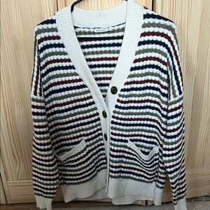Pink Clover Multicolor Striped Cardigan